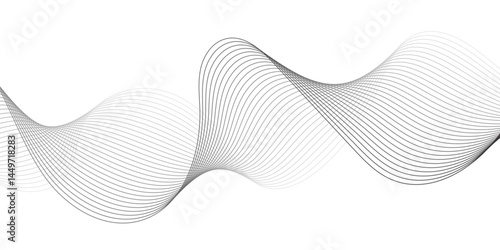 Abstract Vector Composition of Wave Lines on Transparent Background – Ideal for High-Tech Communication Designs, Big Data Reports, Research Presentations, and Business Technology Collateral

