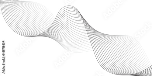 Abstract Vector Composition of Wave Lines on Transparent Background – Ideal for High-Tech Communication Designs, Big Data Reports, Research Presentations, and Business Technology Collateral
