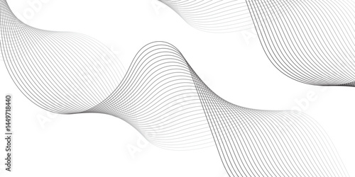 Abstract Vector Composition of Wave Lines on Transparent Background – Ideal for High-Tech Communication Designs, Big Data Reports, Research Presentations, and Business Technology Collateral
