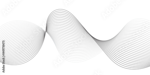 Abstract Vector Composition of Wave Lines on Transparent Background – Ideal for High-Tech Communication Designs, Big Data Reports, Research Presentations, and Business Technology Collateral
