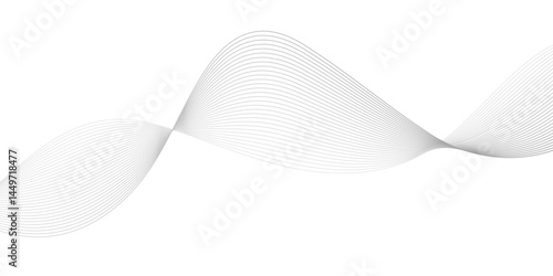 Abstract Vector Composition of Wave Lines on Transparent Background – Ideal for High-Tech Communication Designs, Big Data Reports, Research Presentations, and Business Technology Collateral
