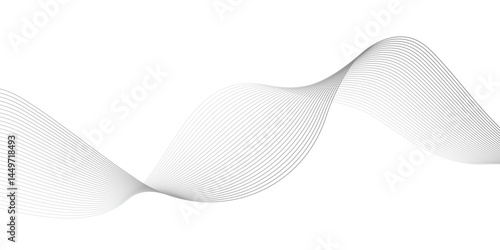 Abstract Vector Composition of Wave Lines on Transparent Background – Ideal for High-Tech Communication Designs, Big Data Reports, Research Presentations, and Business Technology Collateral
