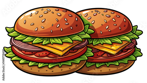 Succulent burger cutlets with authentic grill marks.
A must-have element in burger vector sets.
Clean white or transparent background option.
Made for infographics, posters, and UI menus.