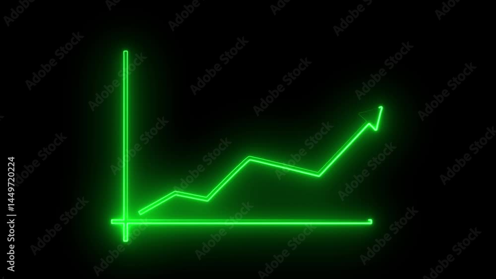 glowing neon business graph illustration . on a black background. glowing neon business graph illustration . on a black background.