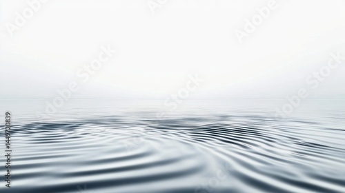 Fototapeta Naklejka Na Ścianę i Meble -  A vast pond with a strong wind creating ripples, white background