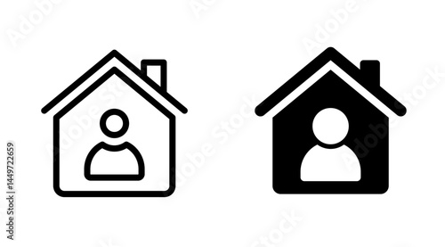 Home owner icon editable stroke. Stock illustration