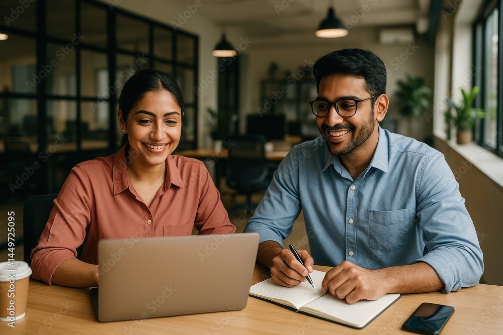Fototapeta premium Collaborative office meeting success