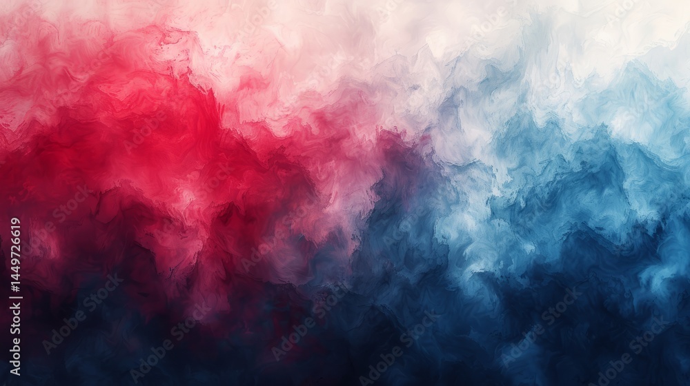 Fototapeta premium Red and Blue Smoke Background: Abstract Texture Image