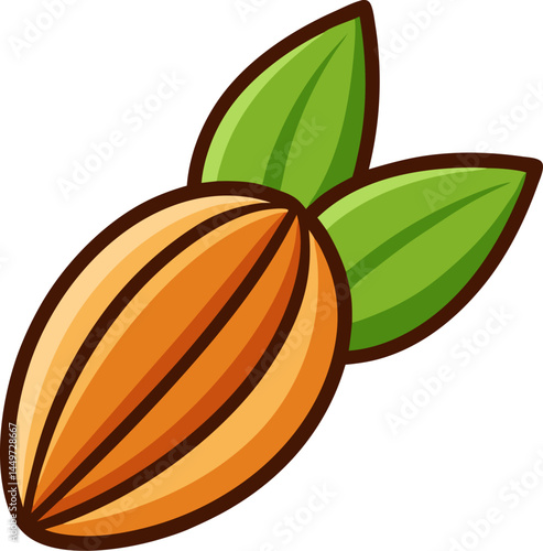 Almonds icon on white background