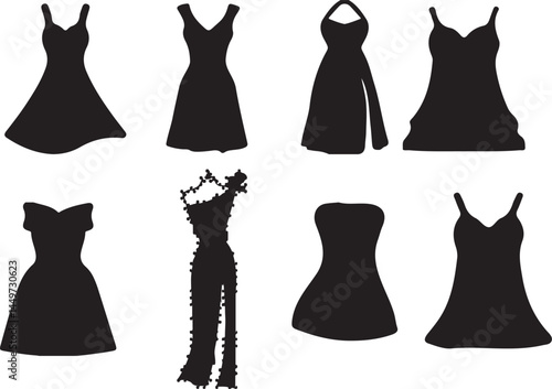 Woman Blank Dress Silhouette Vector