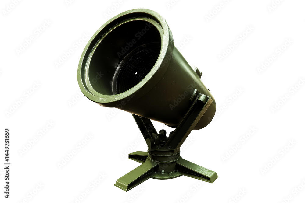 Military mortar on transparent background ready for display