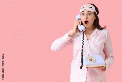 Shocked young woman in stri...