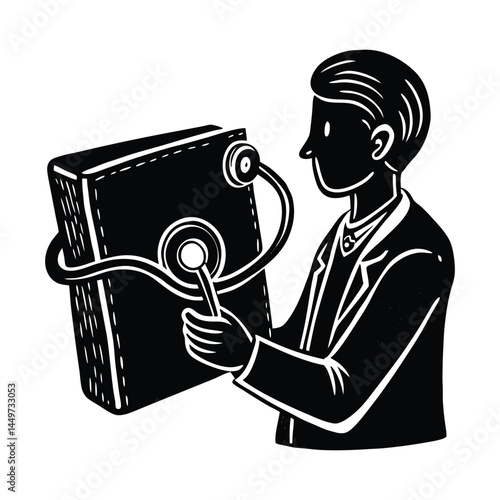 Checking a wallet with a stethoscope