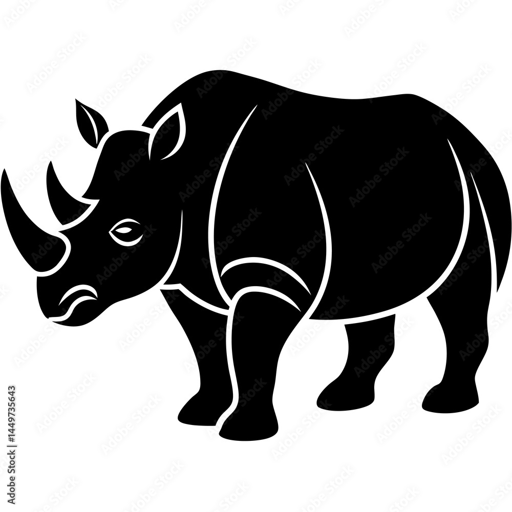 Obraz premium rhino vector icon on white background