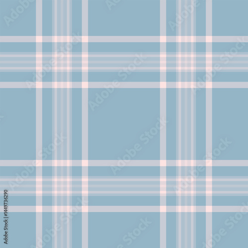 Nice vector tartan textile, ornate fabric plaid texture. Tweed seamless check background pattern in white and light colors.