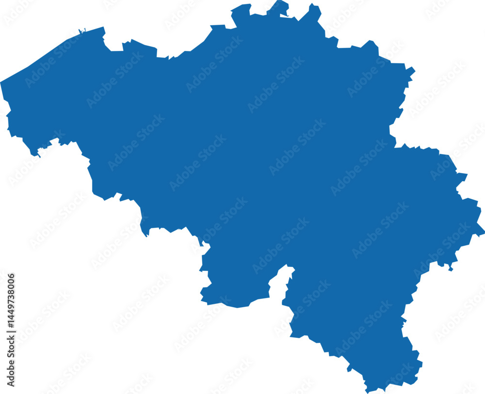 Fototapeta premium Blue Belgium Map Vector Design