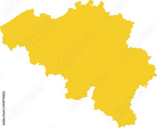 Yellow Belgium Map Design
