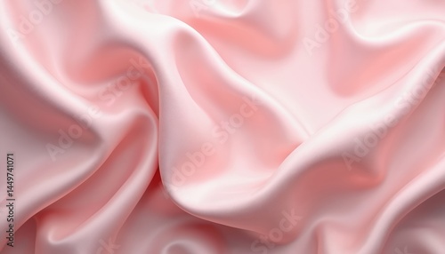 Obraz na płótnie Delicate pastel pink silk satin fabric illustration. Smooth, shiny cloth drapes soft waves. Luxurious texture, ideal for fashion designs backgrounds. Beautiful textile, wedding bridal. Elegant w salonie