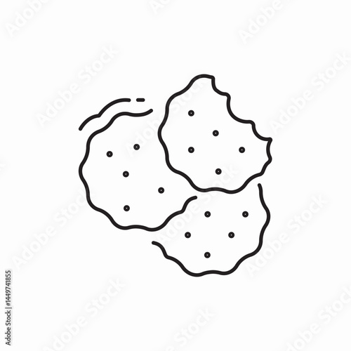 Cookie sweet baked snack icon vector sign