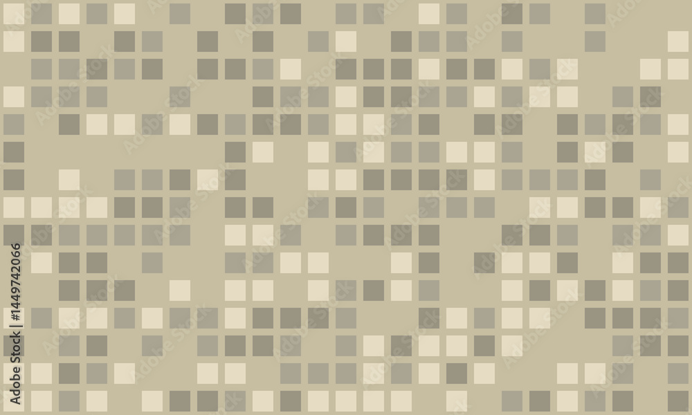 Abstract geometric beige and grey square pixel mosaic pattern. Perfect for website backgrounds, modern design projects, or textile prints. Represents data, technology, or camouflage. Abstract geometric beige and grey square pixel mosaic pattern. Perfect for website backgrounds, modern design projects, or textile prints. Represents data, technology, or camouflage.