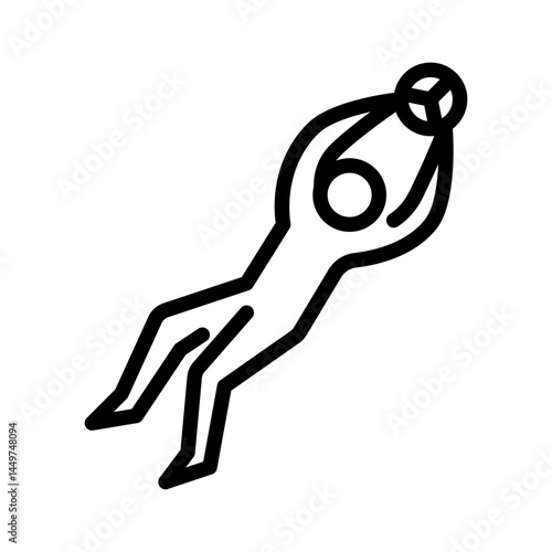 goalkeeper saving goal outline icon. figure stick play football line art illustration.