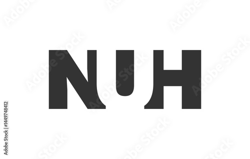 Free Download NUH logo design. Initial letter N U H bold font style for tech startups, consulting, corporate branding. Creative company name, headlines typography identity, trendy logotype. - GFXLoad