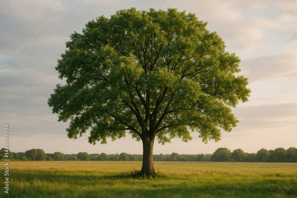 Fototapeta premium Lush solitary tree landscape