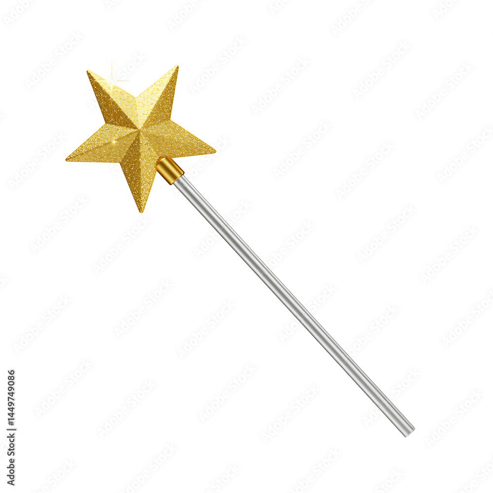Gold Star Fairy Wand Isolated On Transparent Background
Gold Star Fairy Wand Isolated On Transparent Background