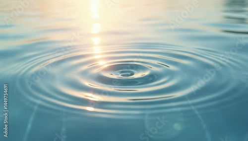 Obraz na płótnie Serene water surface reflecting sunlight creating beautiful ripples. Calm atmosphere, evoking relaxation, tranquility. Abstract liquid texture with gentle movement. Ideal background for meditation, w salonie