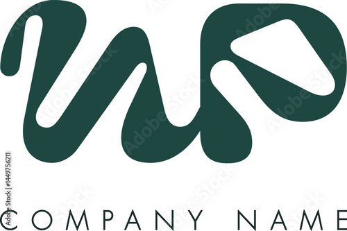 Creative Abstract Initial Letter WP Logo Design