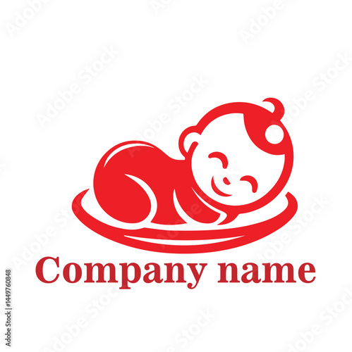 A cute baby sitting on a crescent moon, holding a sparkling star. This dreamy and magical design suits brands related to newborn essentials, bedtime products, or early education centers.