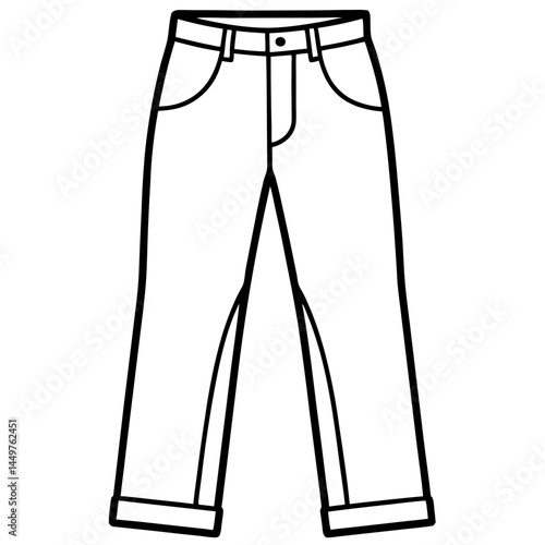 Straight-Leg Jeans Vector on White
