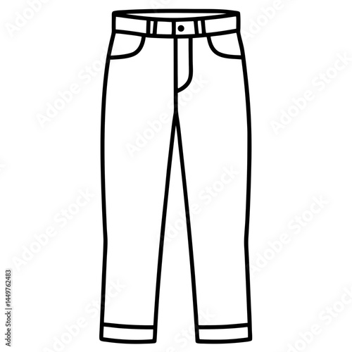 Straight-Leg Jeans Vector on White