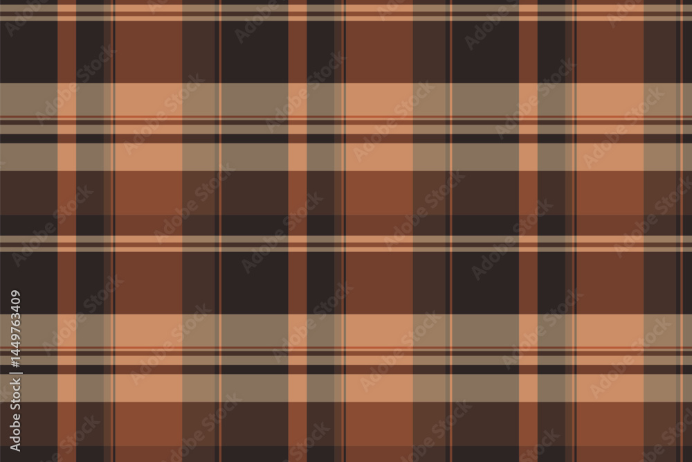 Obraz premium Harmony texture check tartan, pixel pattern plaid vector. Relief textile fabric seamless background in orange and dark colors.