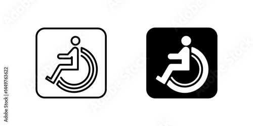 A simple vector icon set depicting handicapped access signs, ideal for accessibility and inclusion designs.