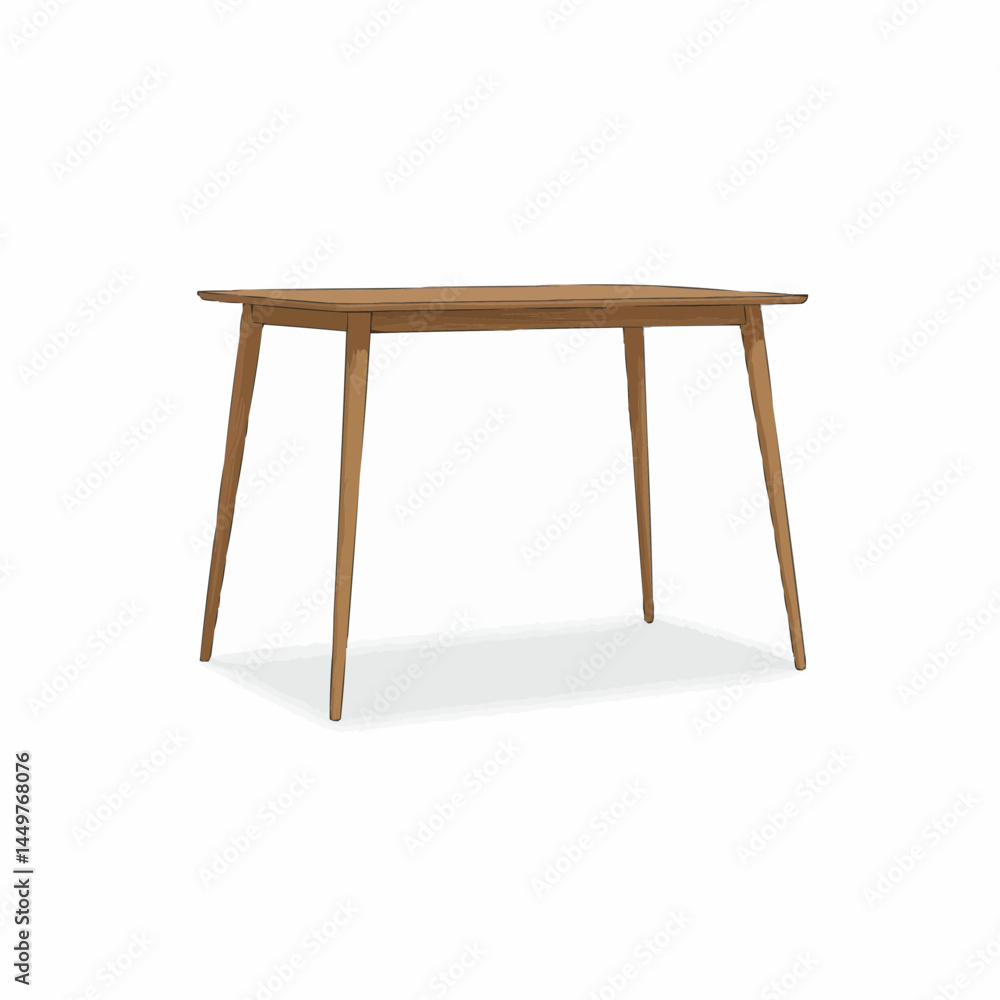 A clean digital rendering of a modern, light-brown wooden table on white background A clean digital rendering of a modern, light-brown wooden table on white background