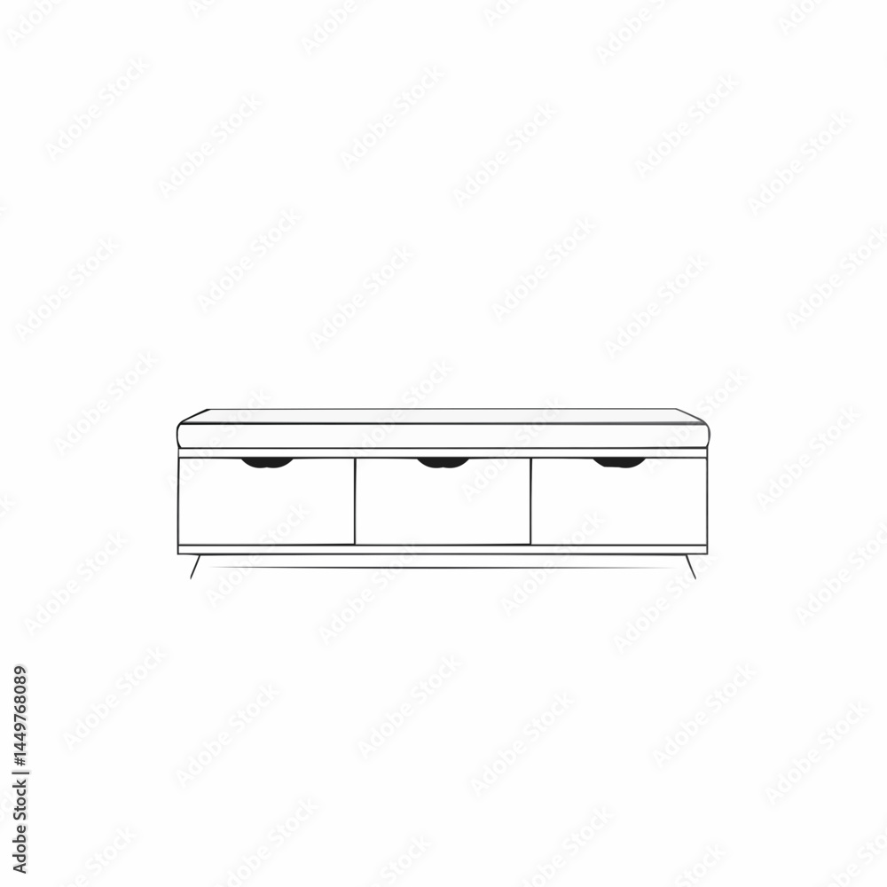 Low-angle, black line drawing. Minimalistic design with a small corner detail Low-angle, black line drawing. Minimalistic design with a small corner detail