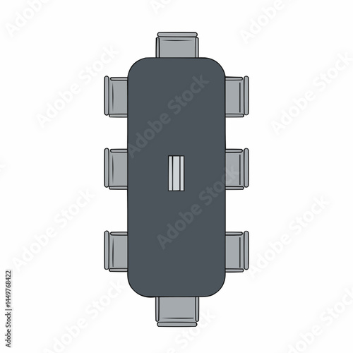 Stylized gray outlet with a few plug inputs