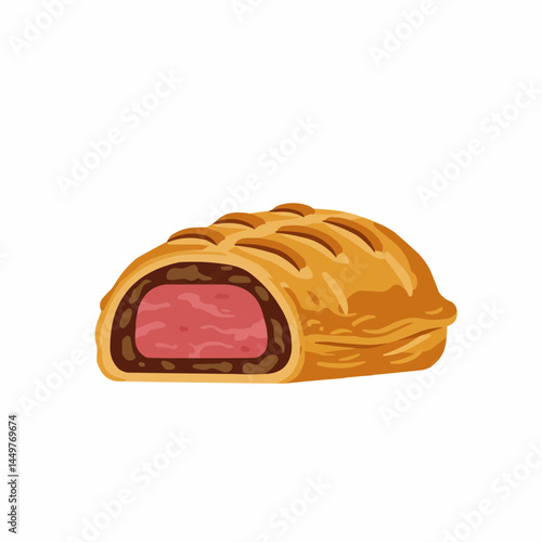 Baked pastry filled with fruit and covered with golden lattice