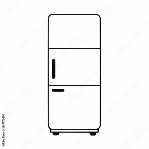 Minimalist fridge art in stark black lines, white background, and rounded edges