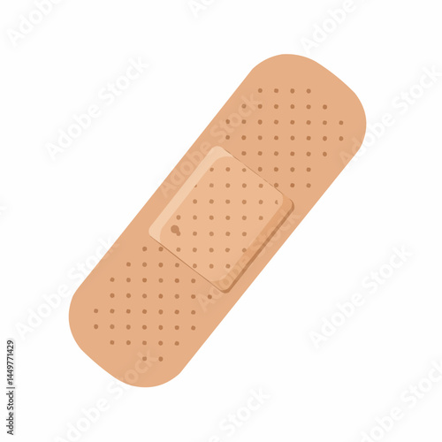 Two skin-toned adhesive bandages with rows of perforations are against white background