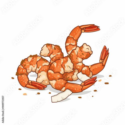 A delicious pile of cooked shrimps, perfect for a seafood feast or tasty appetizer