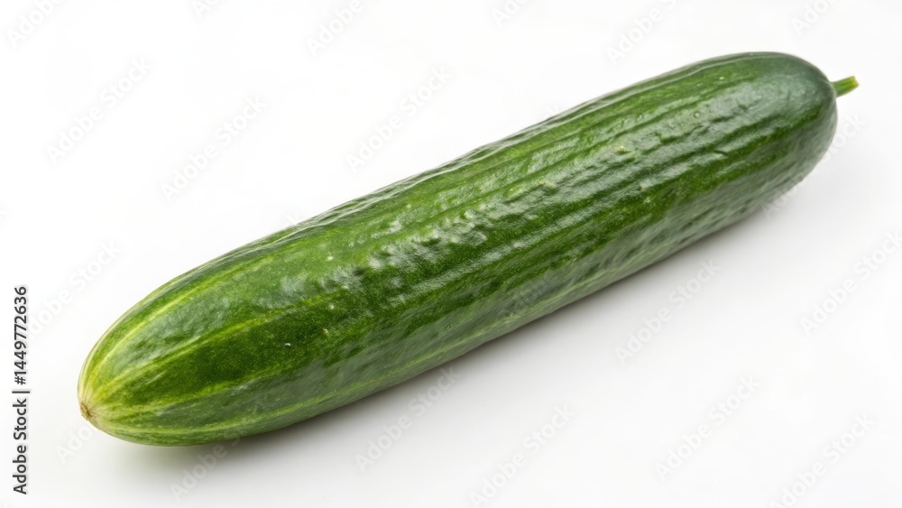 Single Cucumber on White Background Single Cucumber on White Background