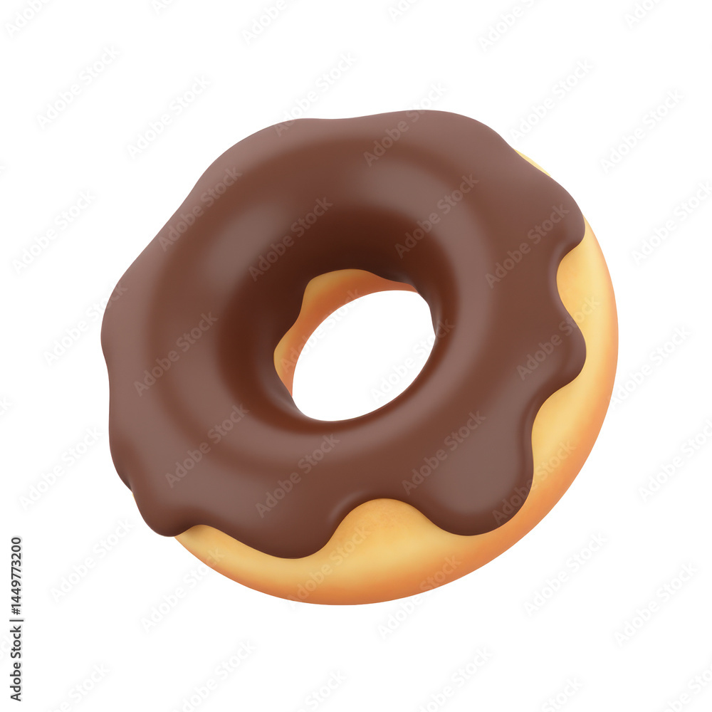 Donut Emoji - 3D Rendering of a Chocolate Donut Donut Emoji - 3D Rendering of a Chocolate Donut