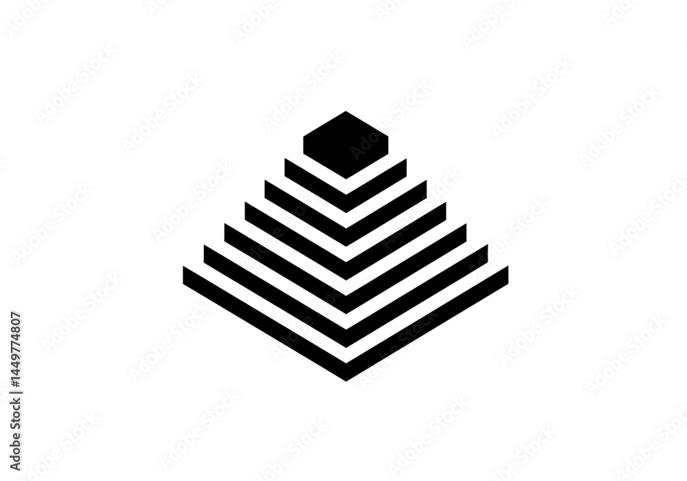 Abstract Geometric Pyramid Design Layered Shapes and Visual Hierarchy Abstract Geometric Pyramid Design Layered Shapes and Visual Hierarchy