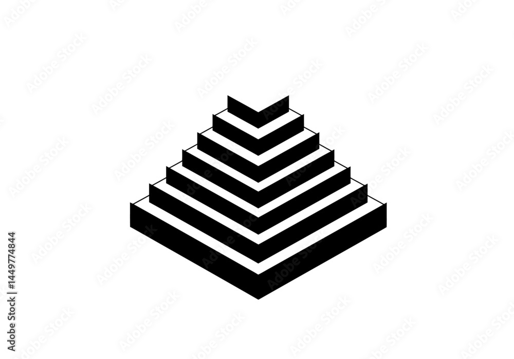Abstract Isometric Pyramid Illustration Geometric Shape Design Abstract Isometric Pyramid Illustration Geometric Shape Design