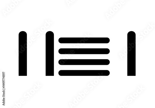 Simple Black and White Fence Icon Design