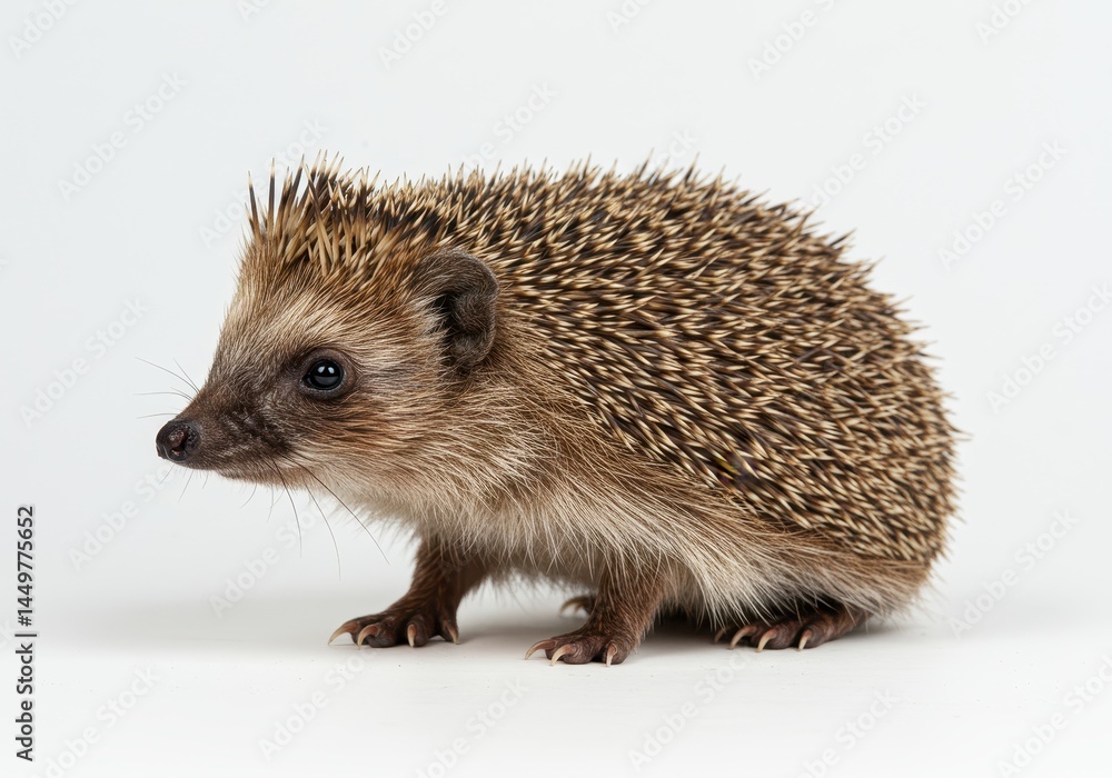 Fototapeta premium Adorable European Hedgehog Wildlife Animal Nature Photography cute cute fauna small brown white