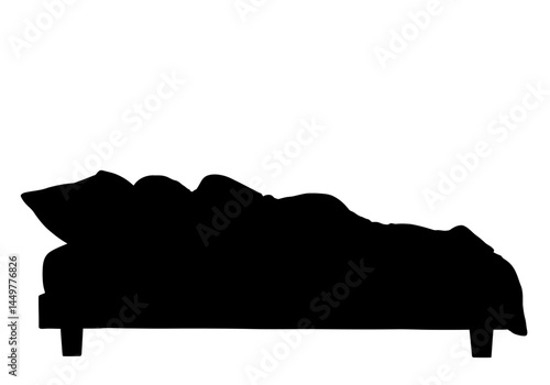 Serene Silhouette Person Sleeping Peacefully in Bed