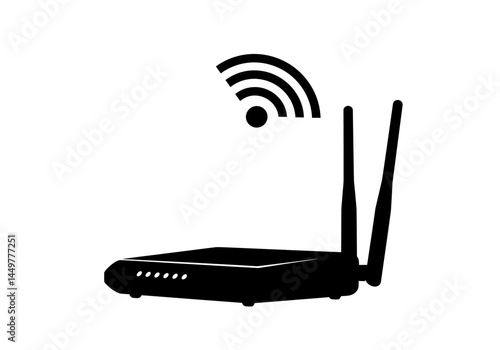 High-Speed Wireless Router Icon Network Connectivity Symbol